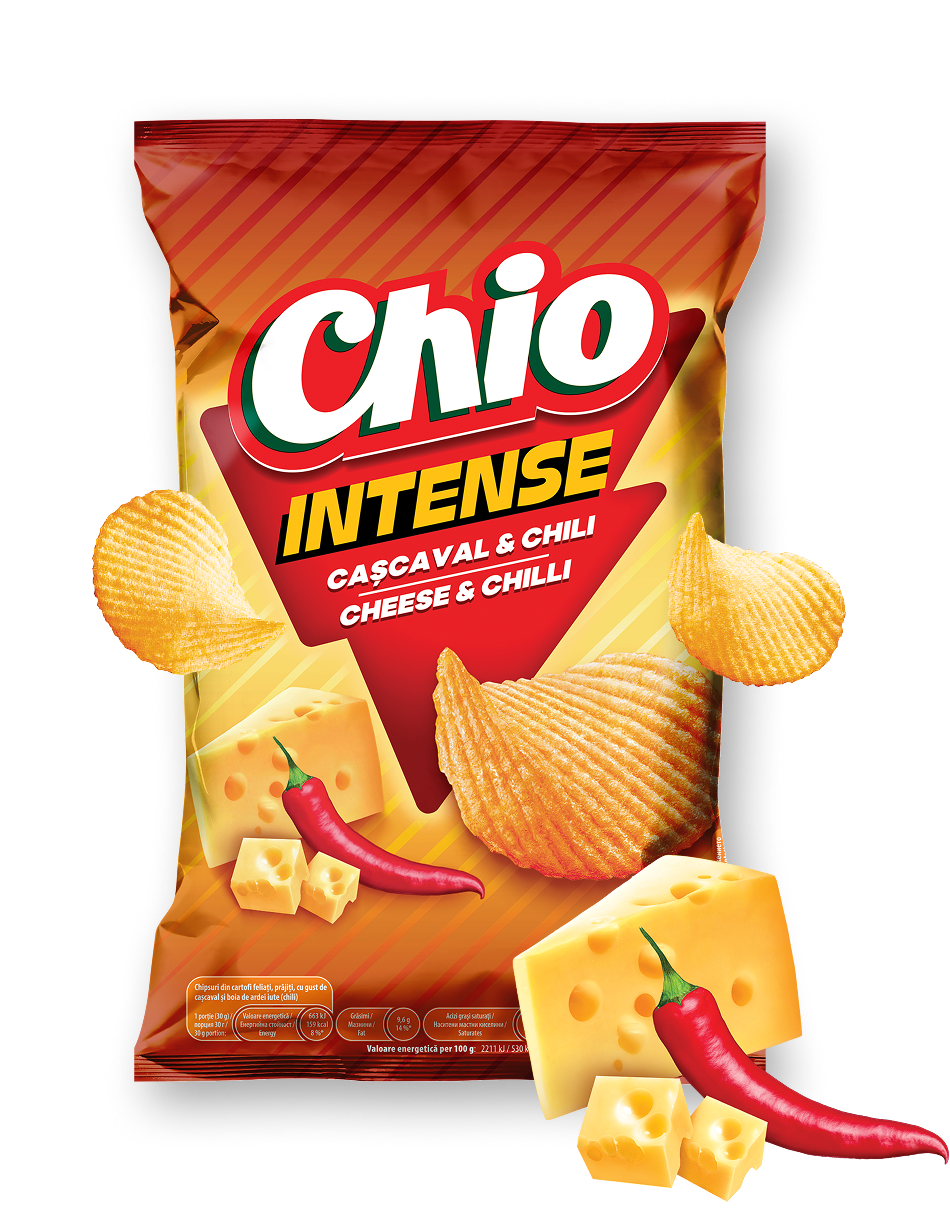 CHIPSURI INTENSE CU  CAȘCAVAL ȘI CHILLI